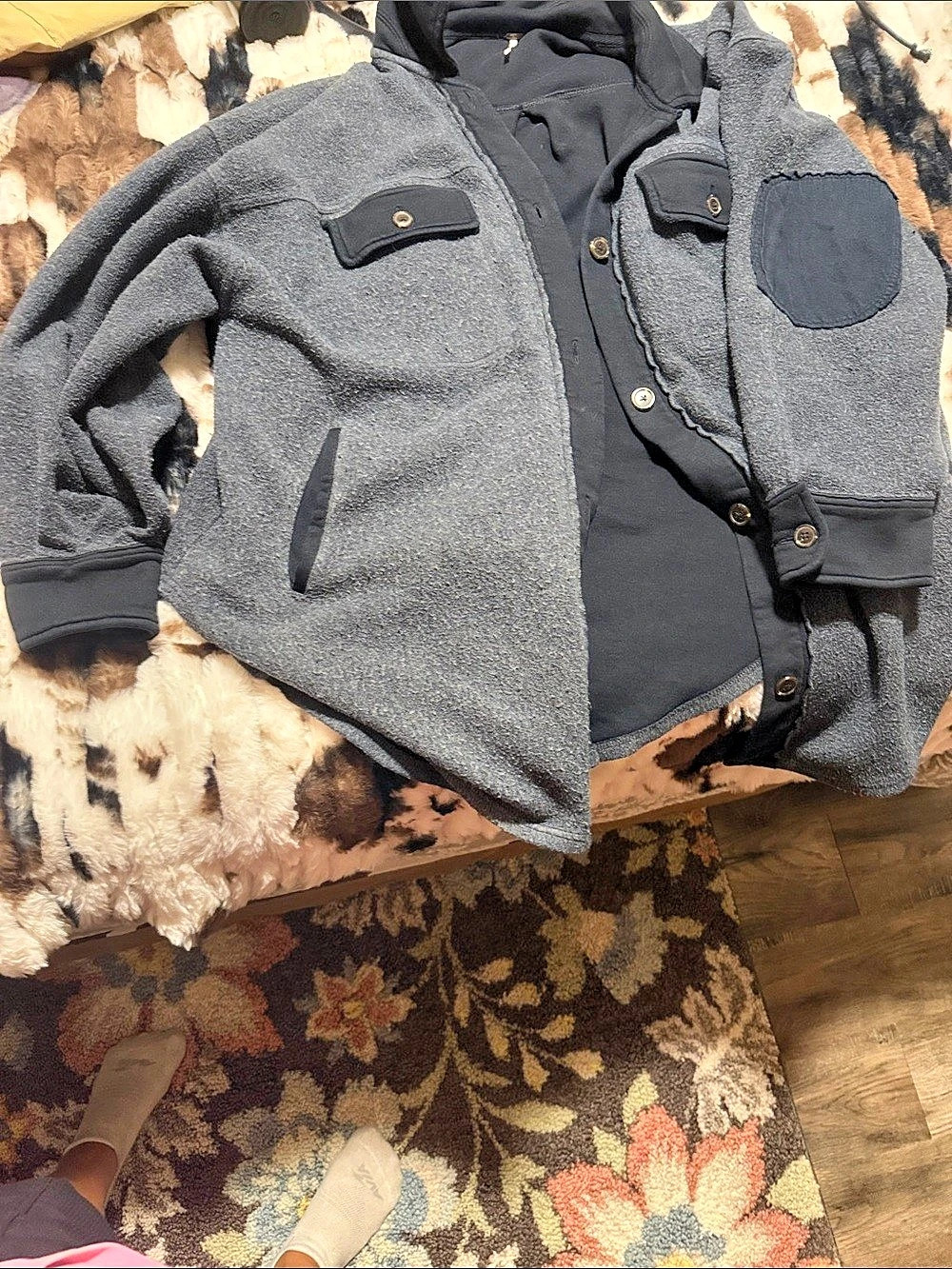 Free People Ruby Jacket Utility Jacket Gray & Black Size Large